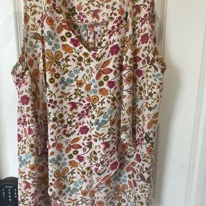 Cato floral blouse sleeveless made of polyester lightweight